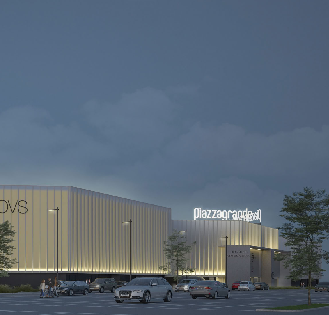 Riqualificazione del Centro Commerciale Piazzagrande a Piove di Sacco: un nuovo involucro contemporaneo firmato MD41, tra luce, materia e innovazione.