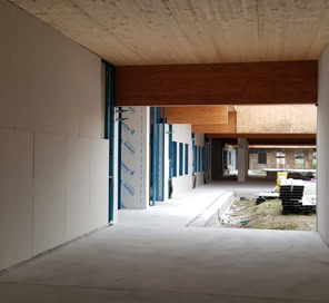 Cantiere dell'asilo nido progettato a Vigasio da MD41, uno spazio contemporaneo dedicato all'apprendimento dei più piccoli.