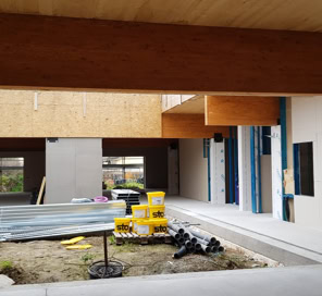 Cantiere dell'asilo nido progettato a Vigasio da MD41, uno spazio contemporaneo dedicato all'apprendimento dei più piccoli.